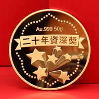 江蘇昆山世耀國(guó)際定制優(yōu)秀員工金質(zhì)紀(jì)念章_定制金幣 金幣定做 純金幣制作
